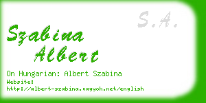 szabina albert business card